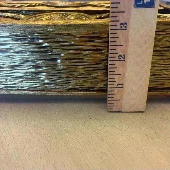 Vintage Brass Hollywood Regency Tissue Box - Picture 5 of 6